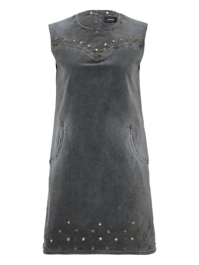 We11 Done Studded-embellishment Mini Dress In Gray