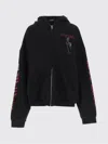 We11 Done Black Printed Zip Hoodie In Black