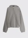 We11 Done Grey Embellished Zip Up Hoodie In Gray