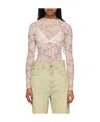 We11 Done T-shirt With Round Neck And Long Sleeves In Nude