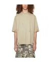 We11 Done T-shirt With Round Neck And Short Sleeves In Gray