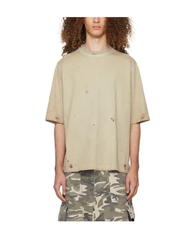We11 Done T-shirt With Round Neck And Short Sleeves In Gray