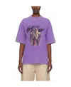 We11 Done T-shirt With Round Neck And Short Sleeves In Purple