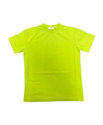 We11 Done T-shirt With Round Neck And Short Sleeves In Yellow