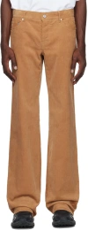We11 Done Tan Low-rise Trousers In Camel