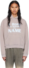 We11 Done Taupe Lettering Hoodie In Light Pink