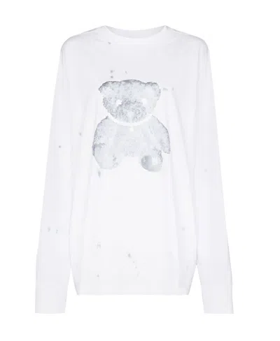 We11 Done Teddy Bear Cotton Sweatshirt In White