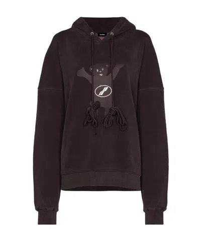 We11 Done Teddy Bear Hooded Sweater In Black