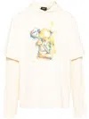 We11 Done Teddy Bear Layered Hoodie In Neutrals