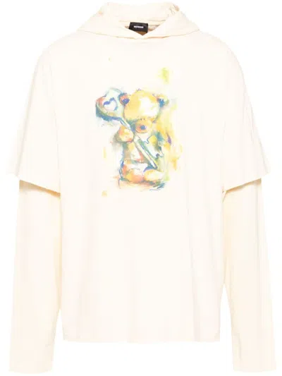 We11 Done Teddy Bear Layered Hoodie In White