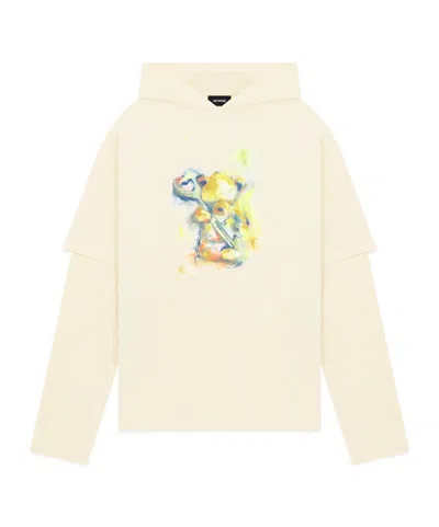 We11 Done Teddy Bear Layered Hoodie In White