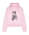 We11 Done Teddy Bear-print Cotton Hoodie In Pink