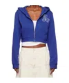 We11 Done Teddy Bear Slim-fit Zip-up Hoodie In Blue