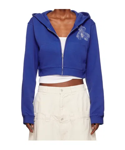 WE11 DONE TEDDY BEAR SLIM-FIT ZIP-UP HOODIE