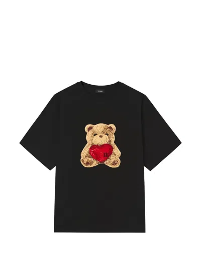 We11 Done Teddy Bear-patch T-shirt In Black