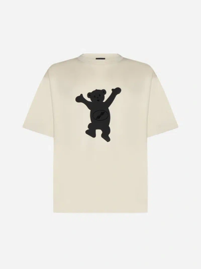 We11 Done Logo Teddy T-shirt In Ivory