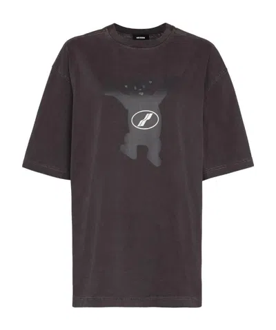 We11 Done Teddy Logo-print Short-sleeve T-shirt In Black
