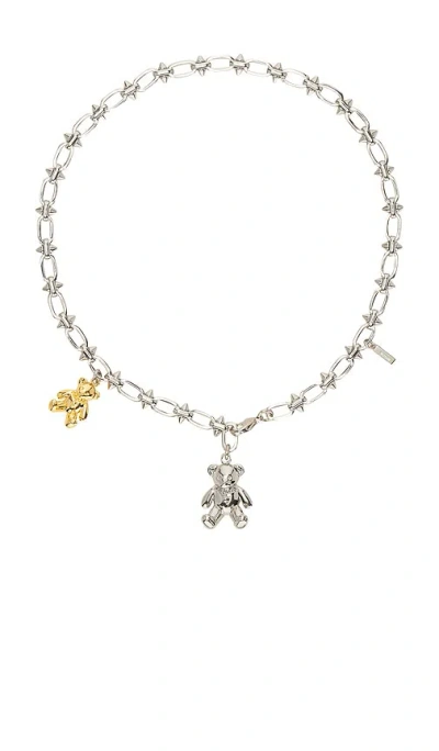 We11 Done Teddy Pendant Spike Chain Necklace In Neutral