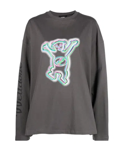 WE11 DONE TEDDY PRINT LONG-SLEEVE T-SHIRT