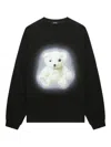 We11 Done Teddy-print Long-sleeve Top In Black