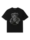 We11 Done Womens Bear-print Short-sleeves Cotton-jersey T-shirt Black In Black