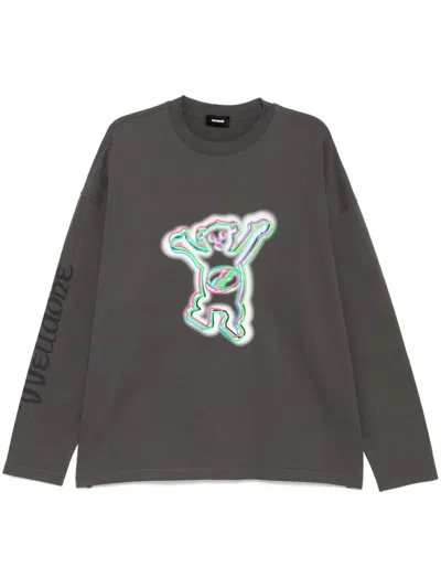 We11 Done T-shirt Mit Teddy-print In Grau