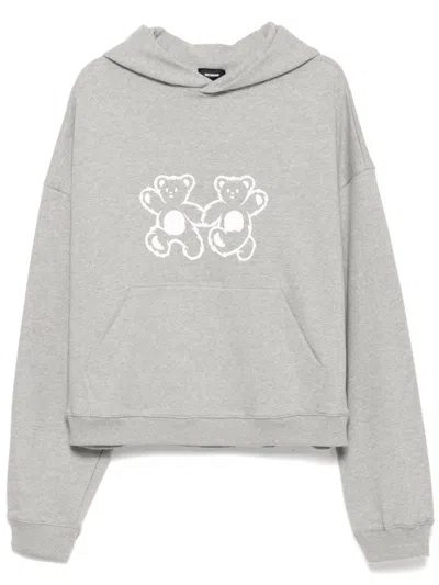 We11 Done Teddy Twins Hoodie In Grey