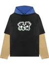 We11 Done Teddy Twins Layered Hoodie In Black