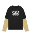 We11 Done T-shirt Im Layering-look Mit Teddy In Black