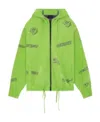 We11 Done Terry-cloth Zip-up Hoodie In Green