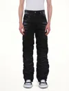 We11 Done Textured Fold Denim Jeans In Black