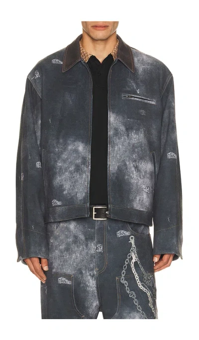 We11 Done Distressed Faded-effect Jacket In Gray