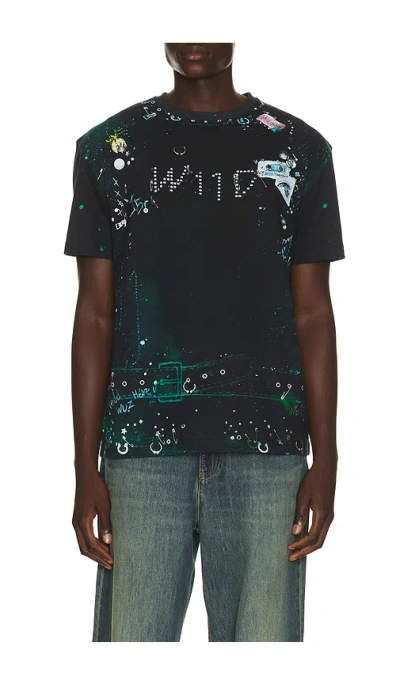 We11 Done Trompe-l'oeil Pierced T-shirt In Black