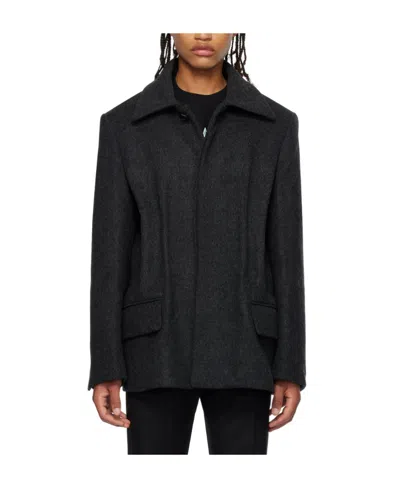 We11 Done Gray Tucked Jacket In Charcoal