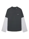 We11 Done Two-tone Long-sleeve Top In Blue
