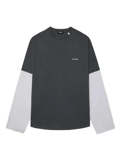 We11 Done Two-tone Long-sleeve Top In Blue