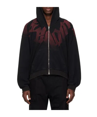 We11 Done Unbalanced Hooded Sweater In Black