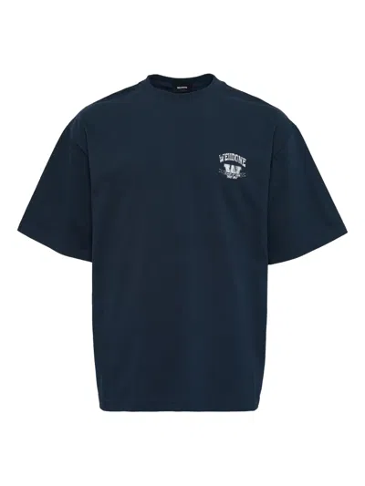 We11 Done University Logo T-shirt In Blue