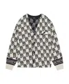We11 Done Oversized Monogram Cardigan In White