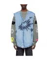 We11 Done V-neck Denim Vest In Blue