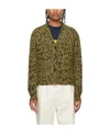 We11 Done Khaki & Brown Leopard Cardigan In Green