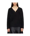 We11 Done V-neck Mohair-blend Jumper In Black