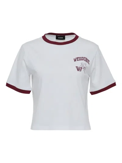 We11 Done Varsity Bear Ringer T-shirt In White