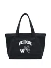 We11 Done Varsity Canvas Tote Bag In Black