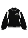 We11 Done Varsity-style Teddy Bear Bomber Jacket In Black
