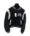 We11 Done Varsity-style Teddy Bear Bomber Jacket In Black