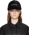 We11 Done Velvet-denim Cap In Black