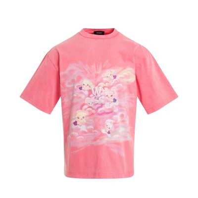 We11 Done Vintage Abstract Rabbit T-shirt In Pink