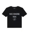 We11 Done Crew Neck Cropped T-shirt With Graphic Print In Black