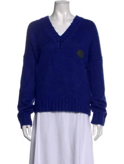 Pre-owned We11 Done V-neck Sweater In Blue